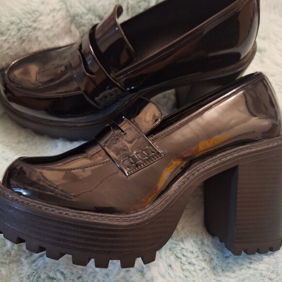 Torrid Women's Shiny Black Platform Loafers - Picture 5 of 9